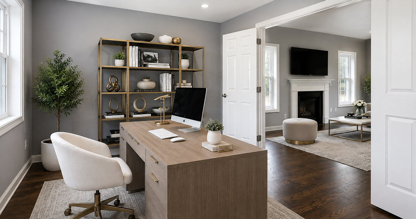 Home office and entryway