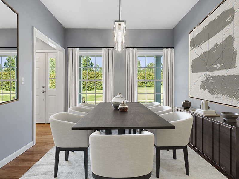 Hampton dining room virtually staged
