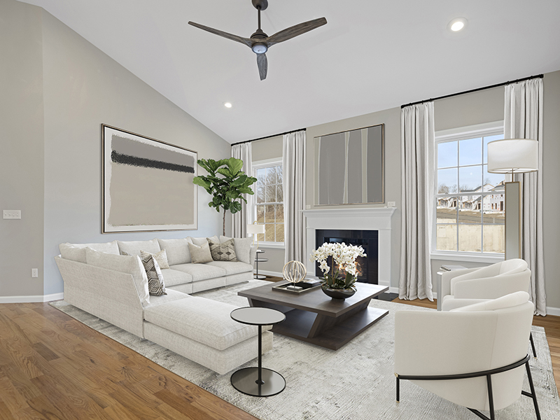 Sierra family room virtually staged