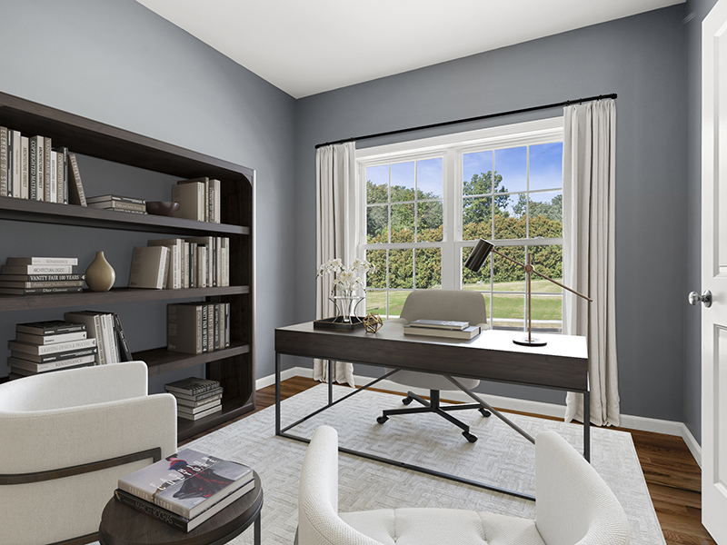 Hampton study office virtually staged